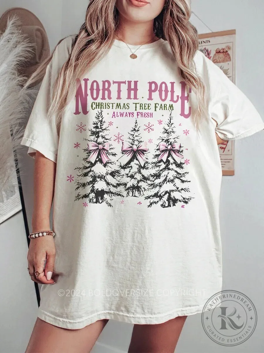 North Pole Christmas Tree Farm Always Fresh Holiday T-Shirt