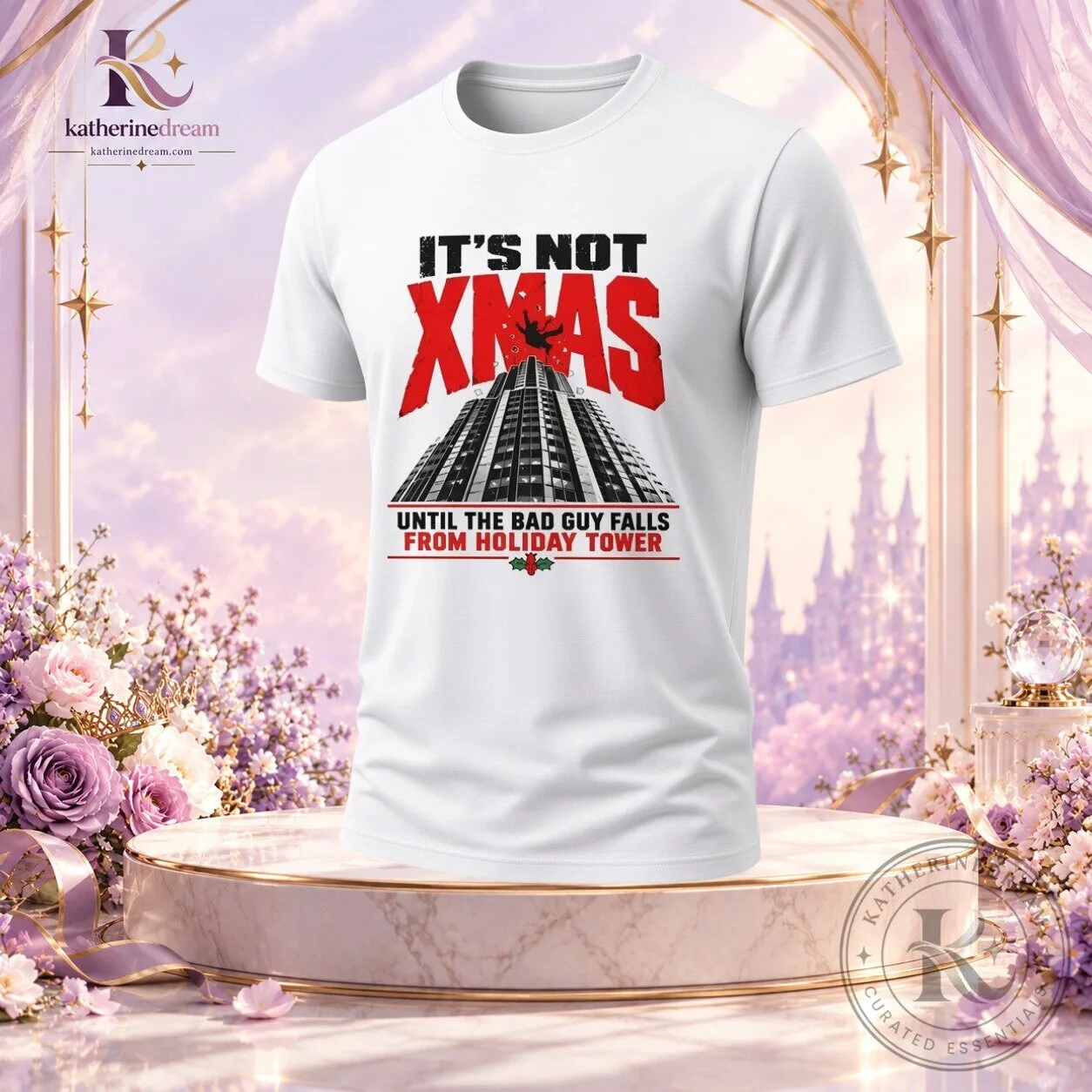 It’s not Xmas until the bad guy falls from the tower Christmas Movie Shirt - Funny Tee