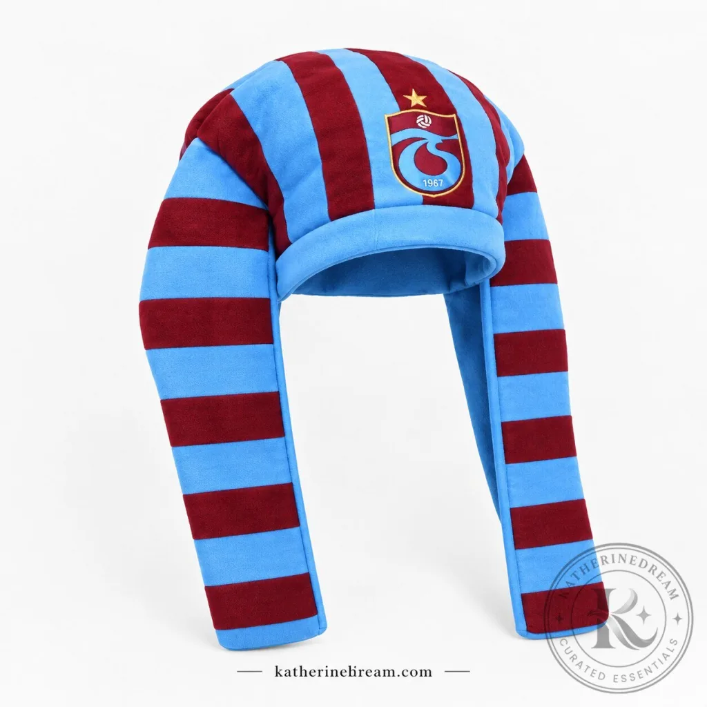 Trabzonspor Egyptian Pharaoh Hat – Blue and Burgundy Striped Football Fan Hat Special Edition 2026 Trabzonspor Egyptian Pharaoh Hat – Blue and Burgundy Striped Football Fan Hat Special Edition 2026