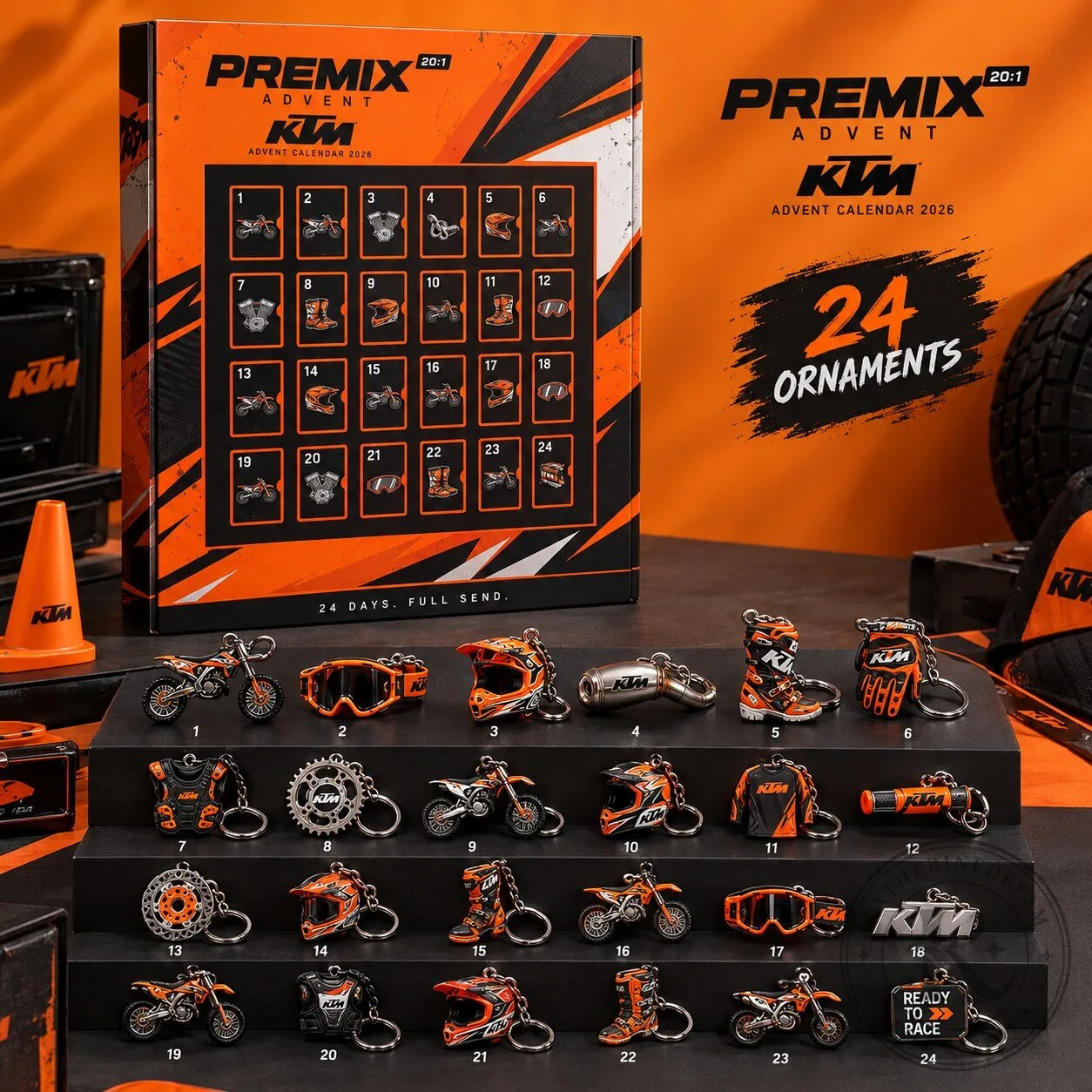 PREMIX KTM Motocross Advent Calendar 2026 – 24-Piece Motorcycle Keychain Ornament Gift Set 2 PREMIX KTM Motocross Advent Calendar 2026 – 24-Piece Motorcycle Keychain Ornament Gift Set